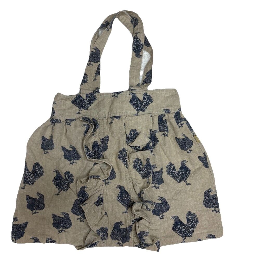 Chicken Farmhouse Shopping Tote Purse Beige And Blue‎